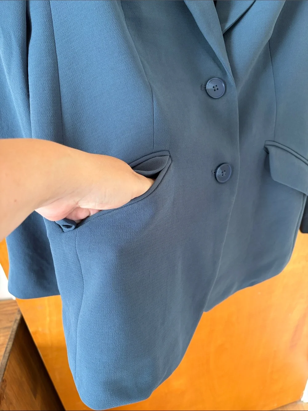 Express Women’s Blue/Teal Two-Button Blazer